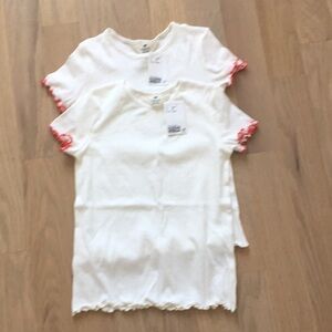 H&M white ribbed short sleeve tee bundle of 2